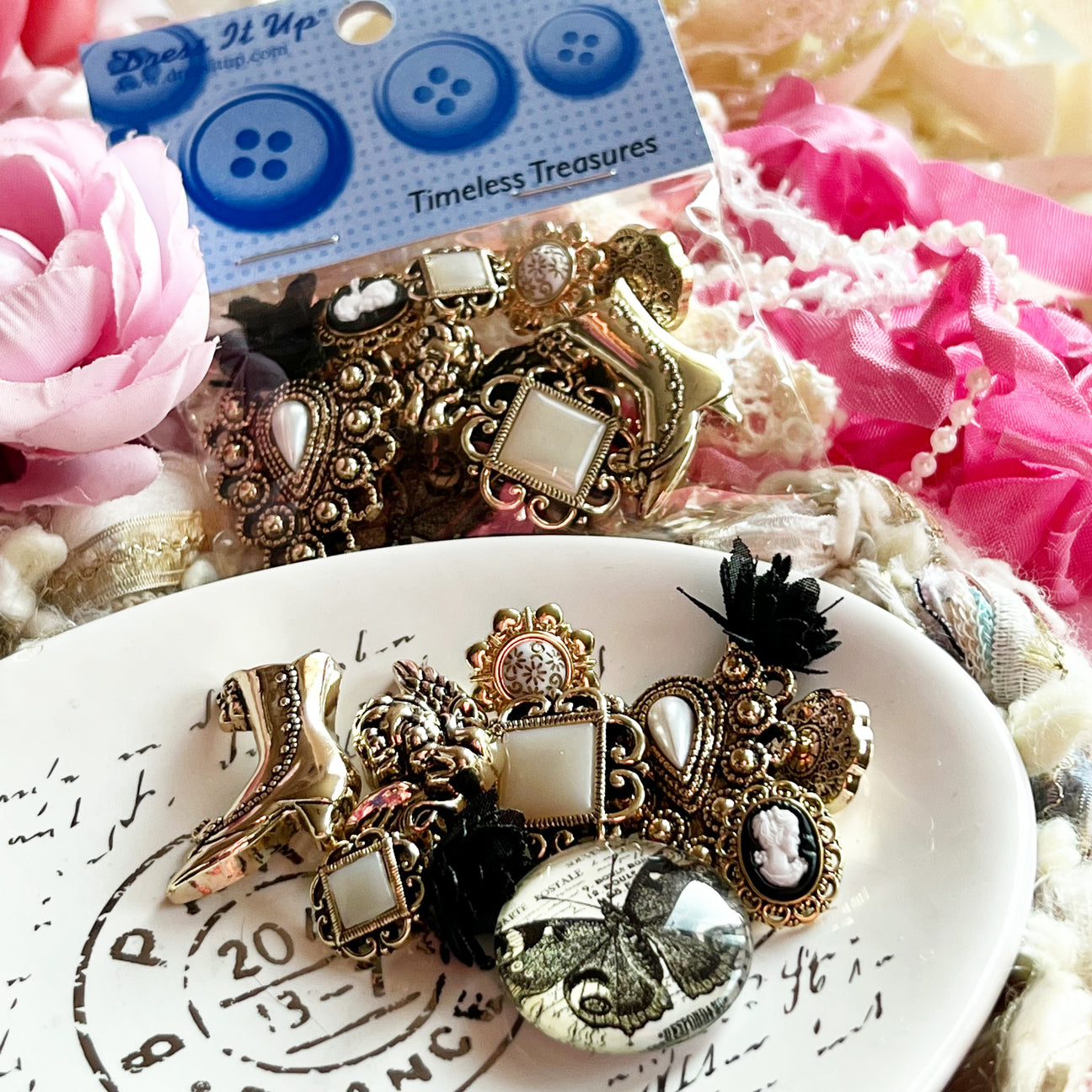 Vintage Themed Buttons & Embellishments