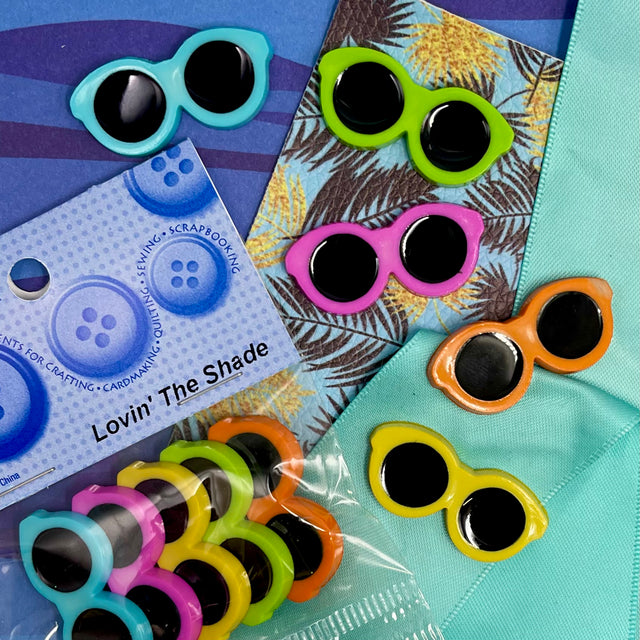 Lovin the Shade Multi Color Sunglasses Beach Summer Inspired Buttons