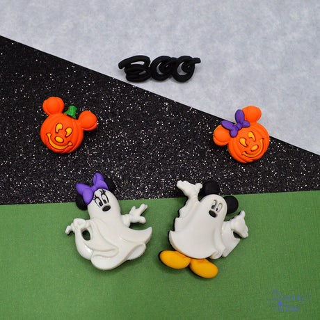 Disney Mickey and Minnie Ghosts Buttons Halloween Holiday