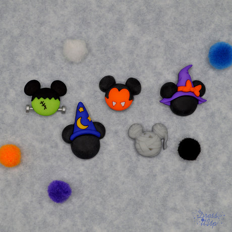 Disney Mickey and Minnie Halloween Hats Buttons