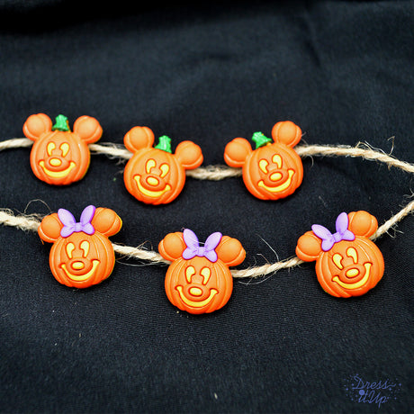 Mickey and Minnie Pumpkins Disney Halloween Buttons