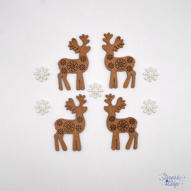 Reindeer Magic Animal Winter Themed Embellishments