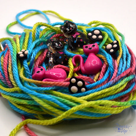 The Cat's Meow Pink Black Cat Animal Pet Themed Embellishments