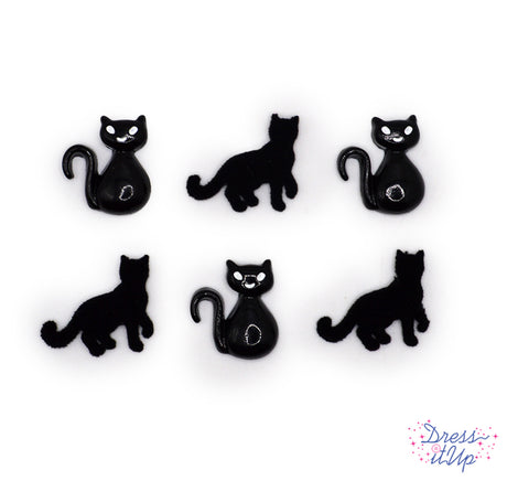 Too Cute to Spook Black Cat Animal Halloween Themed Embellishments