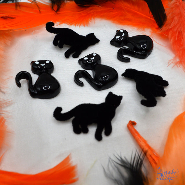 Too Cute to Spook Black Cat Animal Halloween Themed Embellishments