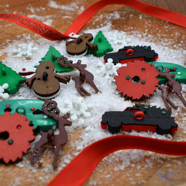 Winter Joy Super Value Pack, 19pcs Outdoor Themed Buttons