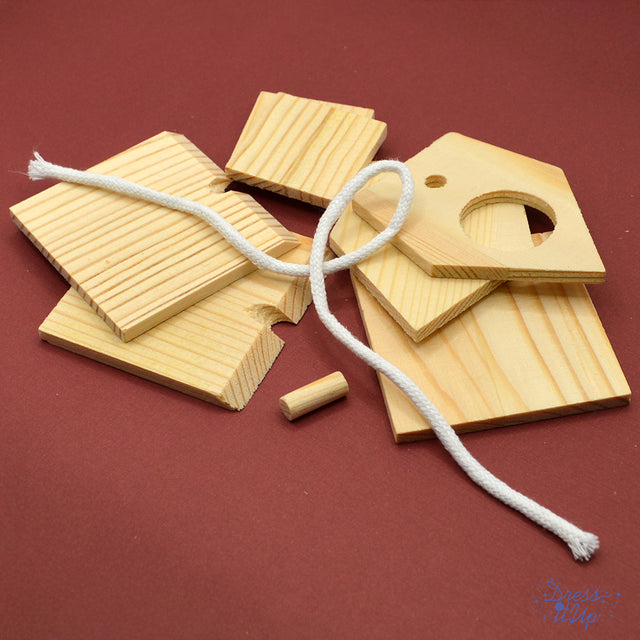 Wooden base pieces for a DIY bird house