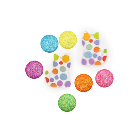 clown cat themed crafts and flat back glitter dots for crafting