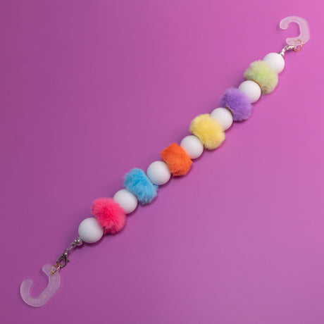 Acrylic Beaded Shoe Charms in Rainbow Puffs