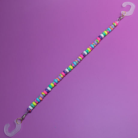Acrylic Beaded Shoe Charms in Rainbow Heishi
