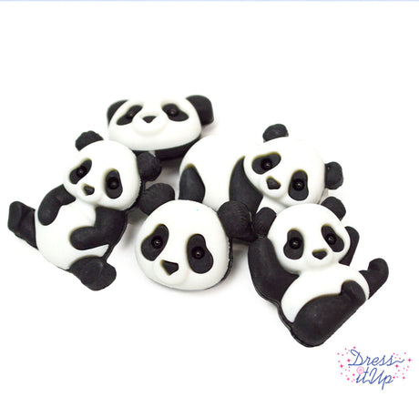 Adorable black and white pandas add to animal crafts and children's projects