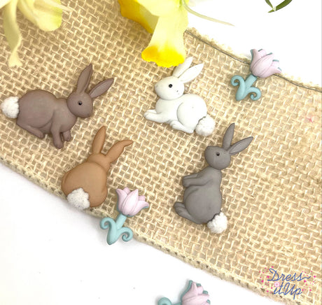Cottontails buttons are featured in this photo