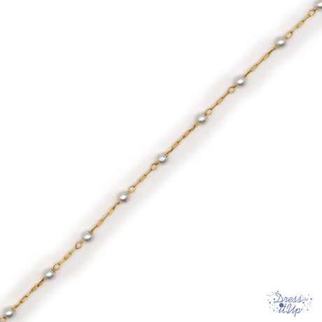 ABS plastic pearl beads with 316 stainless steel cable chain