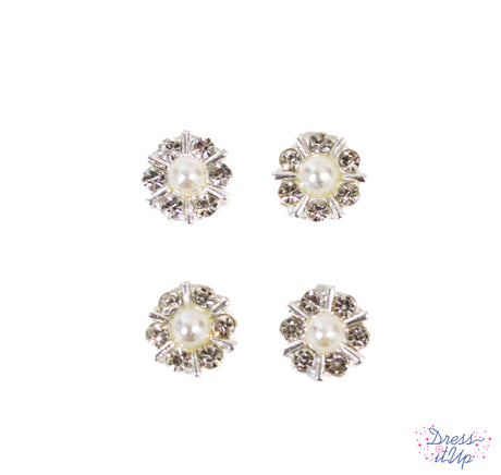 Faux pearl and rhinestone embellishments are perfect for wedding and anniversary projects and decor