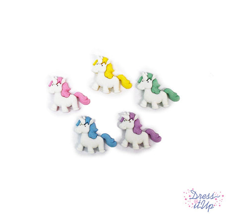White unicorns with colored manes add to fantasy projects and children's crafts