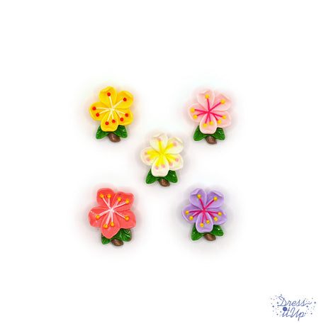 five large resin flower buttons for diy crafting
