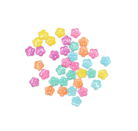 Assortment of hand-dyed 2hole flower sewing buttons for crafting
