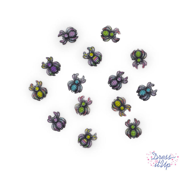 Itty Bitty Crawlers Glitter Spider Halloween Flat Back Embellishments