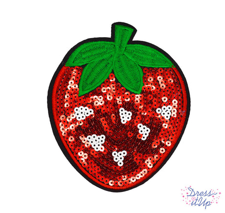 Strawberry Embellishment Patch Shiny Sequin Fabric Embellishment