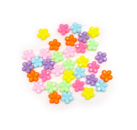 bright color plastic flower beads for crafting