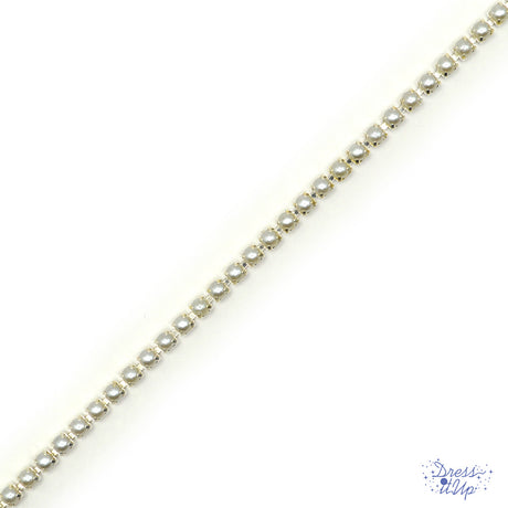 Brass Claw Chains with ABS Plastic Imitation Pearl Beads  by dress it up butons