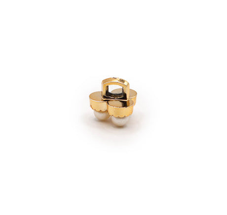 vintage trio pearl and gold buttons for sewing and crafting