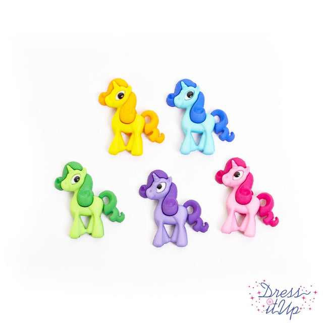 Colorful ponies add a cute touch to animal themed projects and children's crafts
