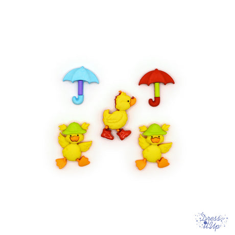 Adorable yellow ducks and umbrellas add to rainy day themed and spring crafts