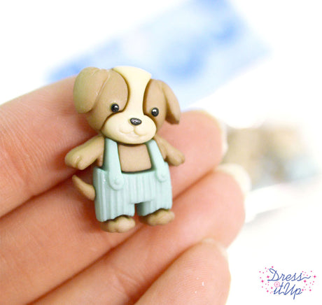 Adorable puppies in overalls add to children's and pet themed projects
