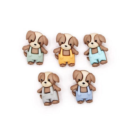 pastel dog themed buttons for baby shower crafts