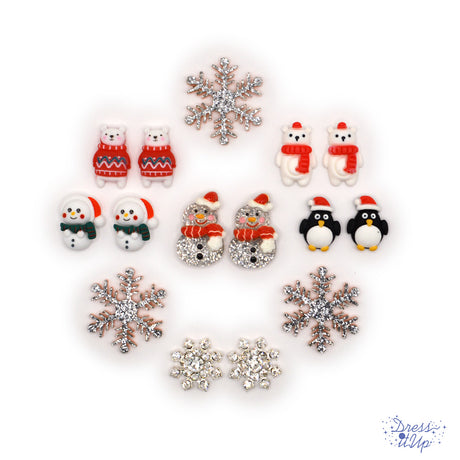Winter pack includes adorable polar bears, snowmen, penguins, glittery snowmen and snowflakes