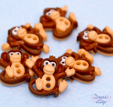 Cute little sew-thru monkeys add to animal and jungle crafts