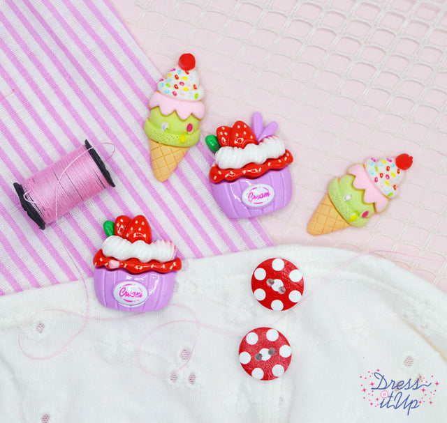 Strawberry Parfaits Fruit Treats Ice Cream Themed Embellishments