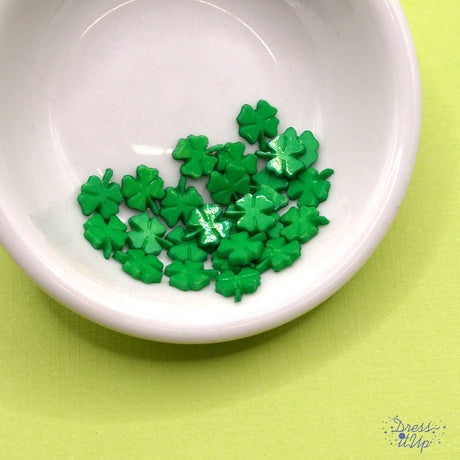 10 tiny flat-back embellishments add to St. Patrick's Day and Irish themed crafts