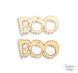 2 lightweight wood slimy, droopy halloween boo signs for crafting, painting, school crafts, kid friendly