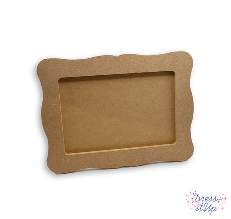 1 scallop edged lightweight wood picture frame for crafting, painting, school crafts, kid friendly