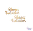 2 lightweight wood script happy halloween signs for crafting, painting, school crafts, kid friendly