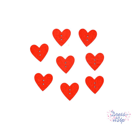 Red 2-hole buttons add to Valentine's Day and sewing projects