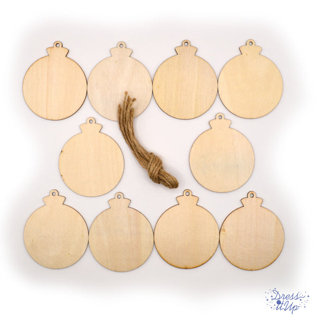 Ten wood ornament bases for DIY holiday crafting