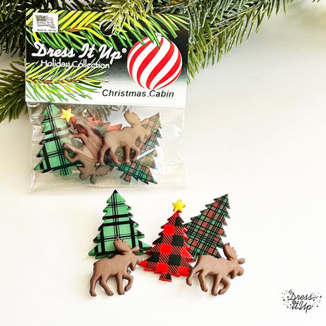 Plaid trees and moose add perfect for outdoor and winter themed crafts