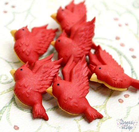 Bright red cardinals add to bird themed and outdoor projects