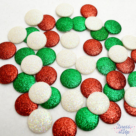 Glittery dots in classic Christmas colors embellish your holiday crafts