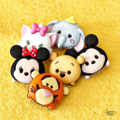 Adorable Disney characters Tigger, Pooh, Mickey, Dumbo, Marie and Minnie
