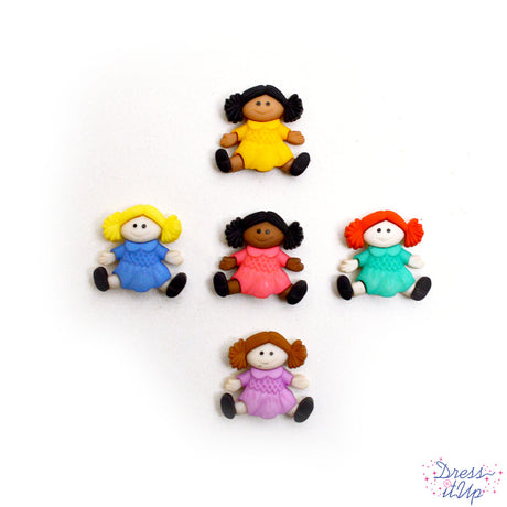 Five cute girl dolls for children's crafts and clothing