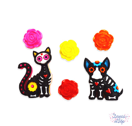 Spirit Animal buttons add to Day of the Dead crafting and sewing projects