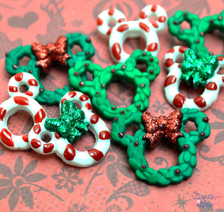 Holiday wreaths and candy canes inspired by Disney's Mickey and Minnie Mouse for crafting