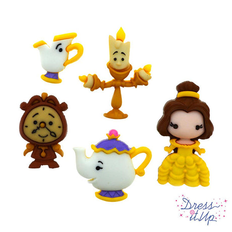 Disney Belle, Mrs Potts, Lumiere, Cogsworth, Chip craft embellishments