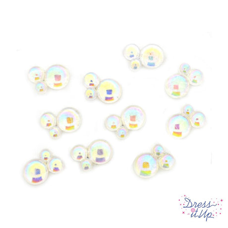 iridescent flat back glue on bubble craft embellishments for paper and home decor crafts