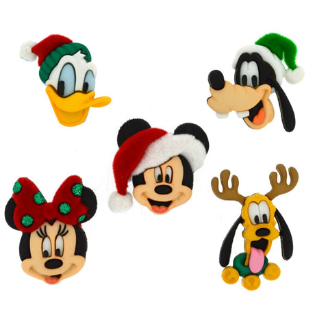 Disney character holiday head buttons for christmas crafting and diy gifts