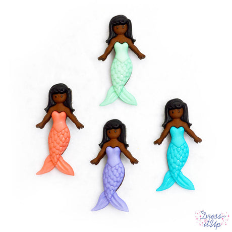 Four elegant mermaids add to beach and ocean themed crafts